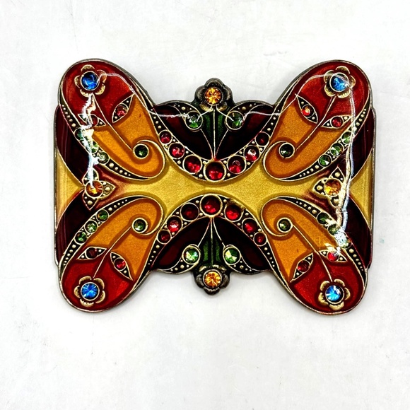 Vintage Catherine Popesco Rhinestone and Enamel Butterfly Brooch-Made in France - Picture 10 of 10